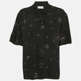 Saint Laurent Paris: Чёрная рубашка 
