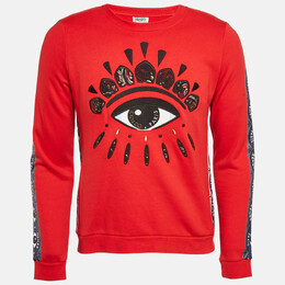Kenzo: Красный свитшот  Eye