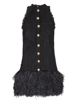 Balmain: Кружевное платье 