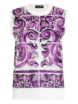 Dolce & Gabbana: Топ  Majolica с принтом