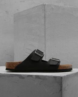 BIRKENSTOCK: Чёрные сандалии 