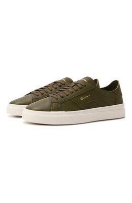 Santoni: Кеды цвета хаки 