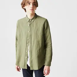 LACOSTE: Рубашка цвета хаки 