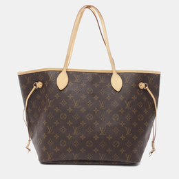Louis Vuitton: Коричневая сумка-шоппер  Neverfull MM