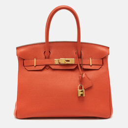 Hermes: Оранжевая сумка  Birkin 30