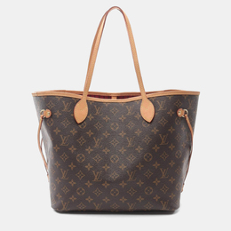 Louis Vuitton: Коричневая сумка-шоппер  Neverfull MM