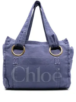 Chloé: Голубая сумка-шоппер 