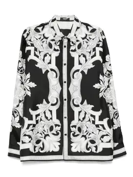 Versace: Чёрная рубашка  Barocco