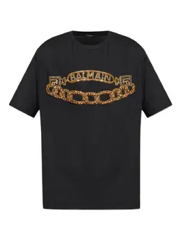 Balmain: Чёрная футболка 