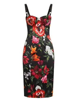 Dolce & Gabbana: Платье с растительным принтом 