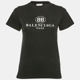 Balenciaga: Чёрная футболка 
