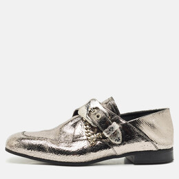 Alexander McQueen: Серебристые лоферы 