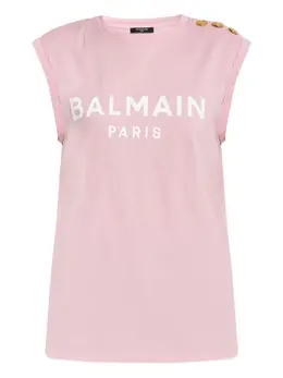 Balmain: Майка с принтом 