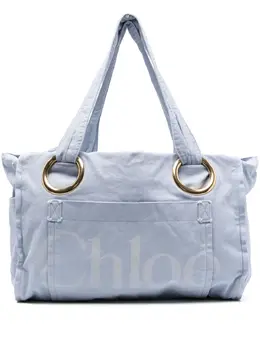 Chloé: Голубая сумка-шоппер 