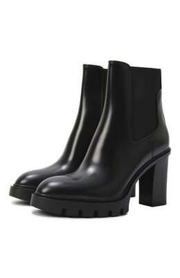 Santoni: Чёрные ботинки 