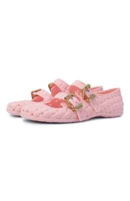 Bottega Veneta: Розовые балетки 
