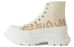 Alexander McQueen: Бежевые кроссовки  Tread Slick