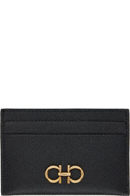Ferragamo: Чёрный картхолдер  Gancini