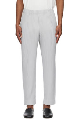 Homme Plissé Issey Miyake: Серые брюки 