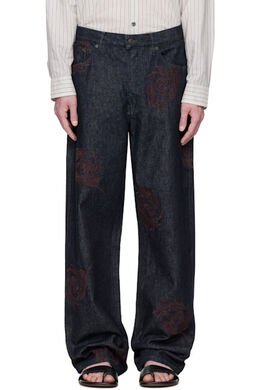 Dries Van Noten: Тёмные джинсы 