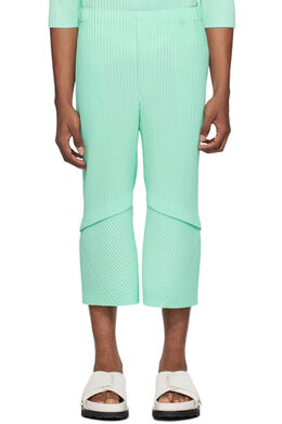 Homme Plissé Issey Miyake: Зелёные брюки 