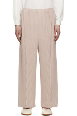 Homme Plissé Issey Miyake: Бежевые брюки 