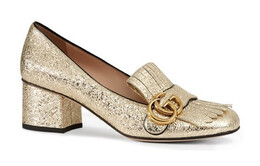 Gucci: Золотые туфли  Marmont
