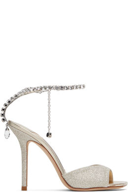 JIMMY CHOO: Серебристые босоножки  Saeda 100