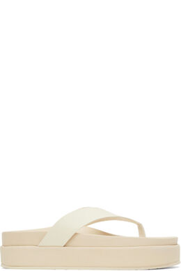 Ancient Greek Sandals: Белые шлёпанцы  Charys