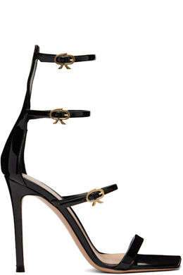 Gianvito Rossi: Чёрные босоножки  Ribbon