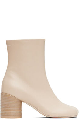 MM6 Maison Margiela: Бежевые ботинки 
