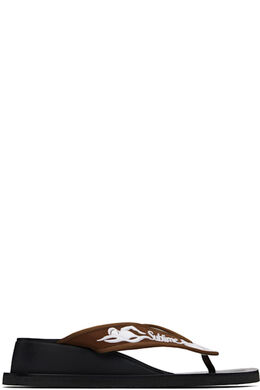 Tory Burch: Коричневые шлёпанцы 