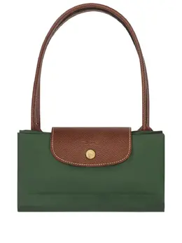 Longchamp: Зелёная сумка  Le Pliage