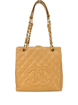 CHANEL Pre-Owned: Бежевая сумка-шоппер 