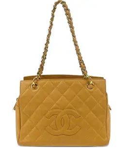 CHANEL Pre-Owned: Бежевая сумка-шоппер 