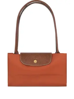 Longchamp: Оранжевая сумка-шоппер 