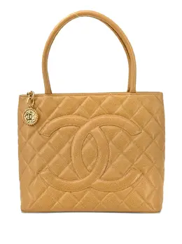 CHANEL Pre-Owned: Бежевая сумка-шоппер 