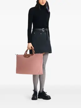 Longchamp: Розовая сумка-шоппер  Le Pliage