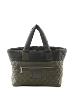 CHANEL Pre-Owned: Зелёная сумка-шоппер 