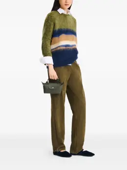 Longchamp: Зелёная сумка  Le Pliage