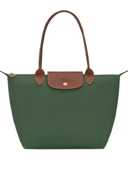 Longchamp: Тёмная сумка-шоппер  Le Pliage