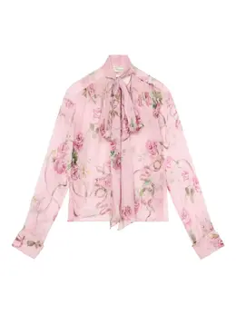 Blumarine: Блуза с растительным принтом 