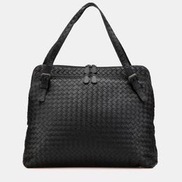 Bottega Veneta: Чёрная сумка  Intrecciato