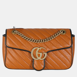 Gucci: Коричневая сумка  GG Marmont
