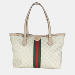 Gucci: Белая сумка-шоппер  GG Supreme