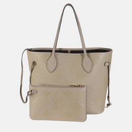 Louis Vuitton: Бежевая сумка  Neverfull MM