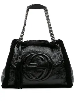 Gucci Pre-Owned: Чёрная сумка-шоппер 