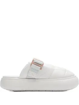 PUMA: Белые сабо  Suede Mayu