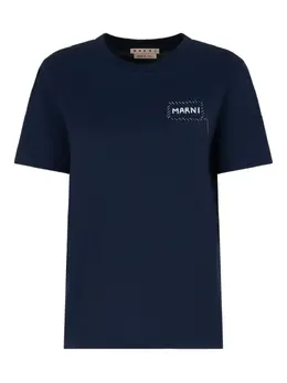 Marni: Синяя футболка 