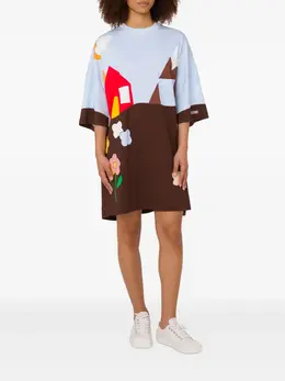 Moschino: Платье с принтом 